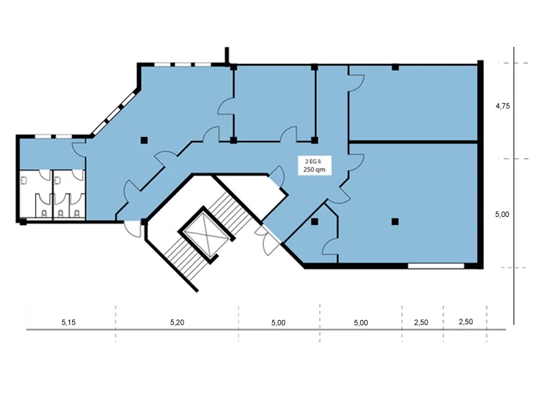 Grundriss Eingang 2, Erdgeschoss links