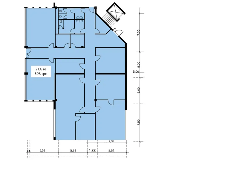Grundriss Eingang 2, Erdgeschoss rechts