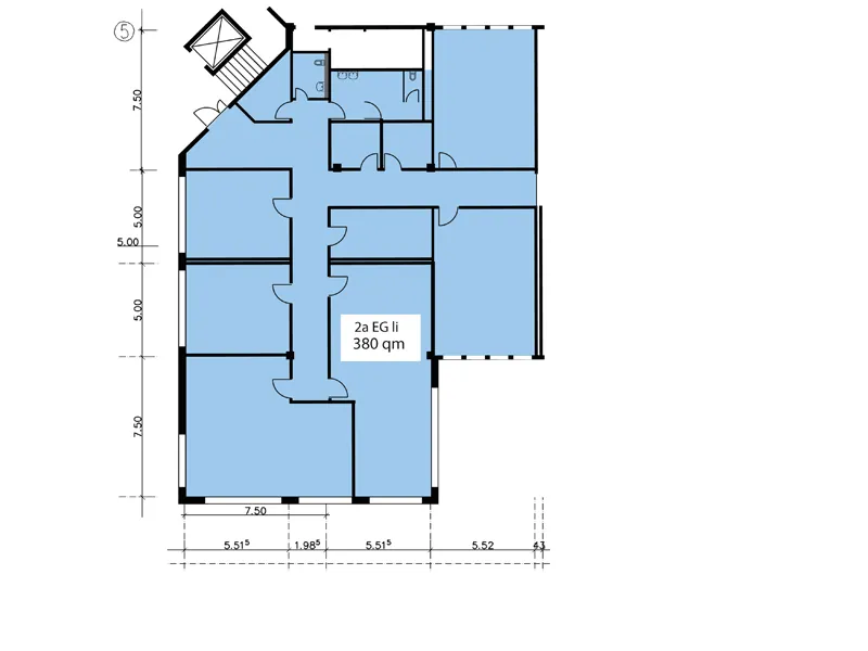Grundriss Eingang 2a, Erdgeschoss links