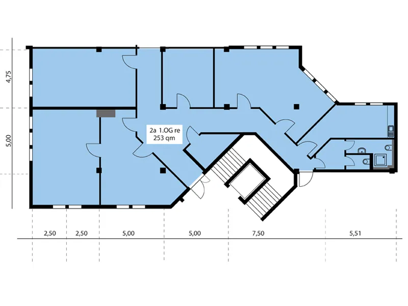 Grundriss Eingang 2a, Erdgeschoss rechts