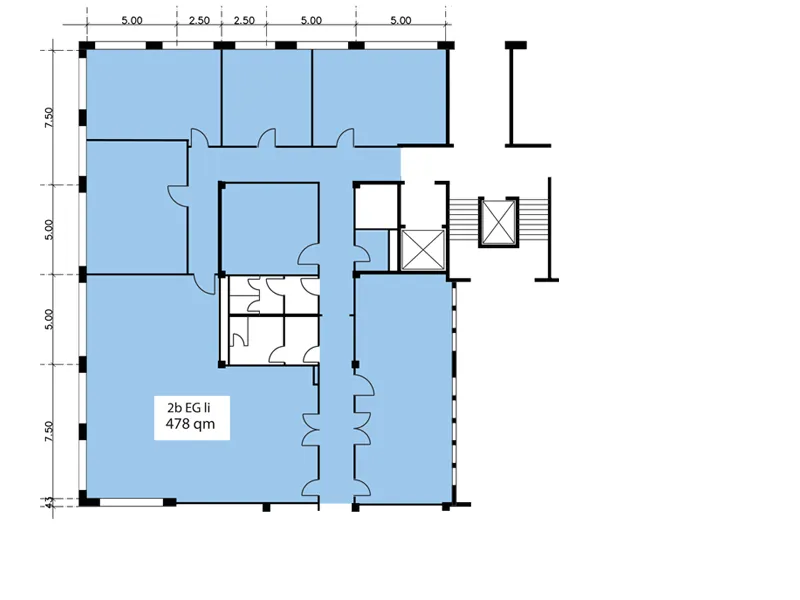 Grundriss Eingang 2b, Erdgeschoss links