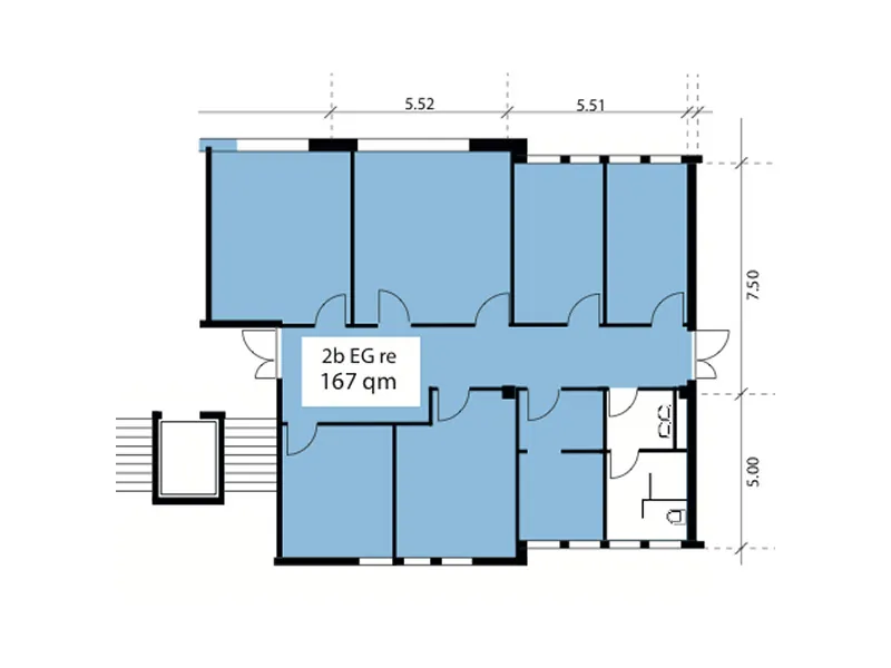 Grundriss Eingang 2b, Erdgeschoss rechts