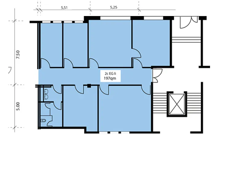 Grundriss Eingang 2c, Erdgeschoss links